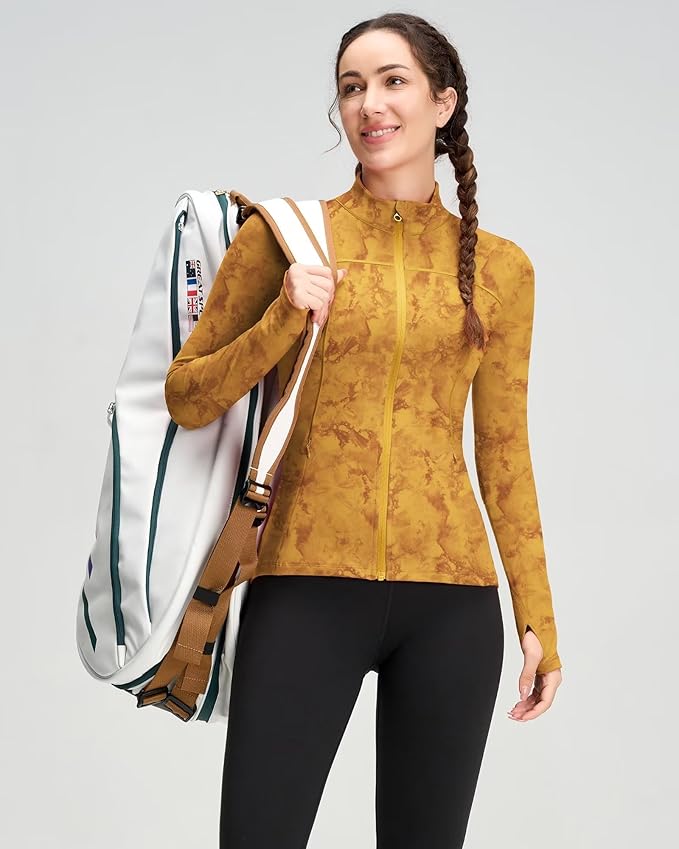 QUEENIEKE Womens Running Jackets Athletic Workout Scrub Jacket Track Full Zip Up Gym for Women Yoga Top