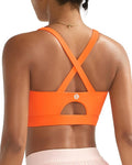 RUNNING GIRL Sports Bra for Women High Support,Molded Cup Strappy Running Sports Bras with Sewn in Pads