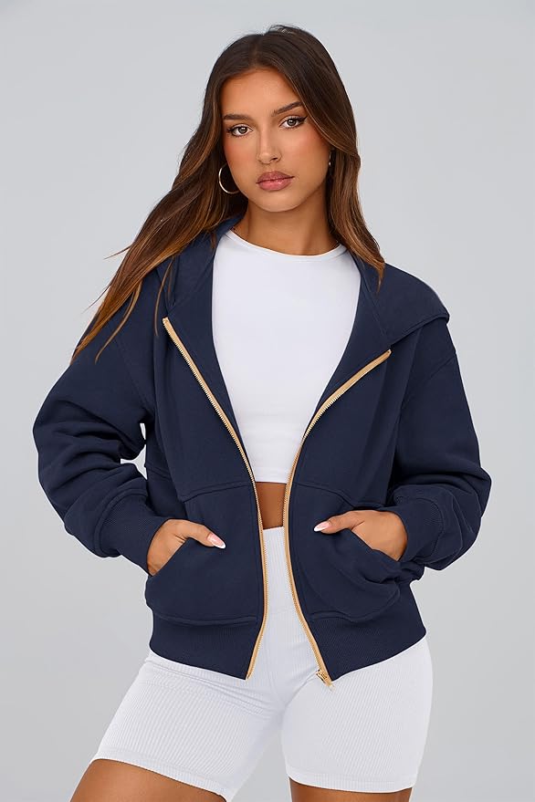 PRETTYGARDEN Hoodies for Women Sweatshirt Zip Up Hoodie Fall Fashion 2026 Trendy Long Sleeve Jackets Winter Clothing Outfits