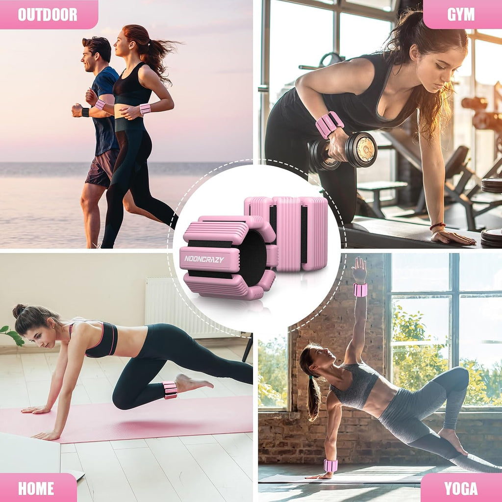 Pilates Wrist Ankle Weight for Women, Adjustable Weight Set of 2