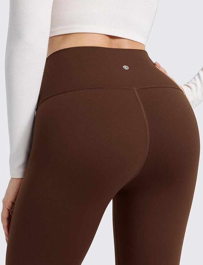 CRZ YOGA Matte Thermal Fleece Lined Leggings 28'' - Casual Lounge Workout Womens Yoga Full Length Pants Winter Warm