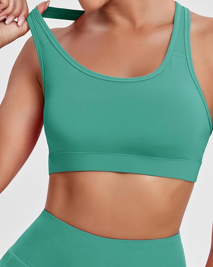 Oalka Women's Racerback Sports Fitness Support Workout Running Bras