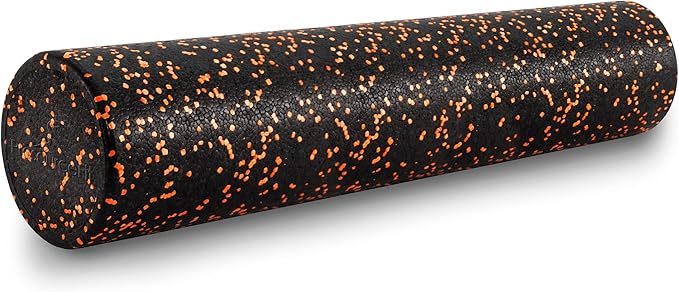 ProsourceFit High Density Foam Rollers 36 - inches long, Firm Full Body Athletic Massage Tool for Back Stretching, Yoga, Pilates, Post Workout Muscle Recuperation, Black/Orange