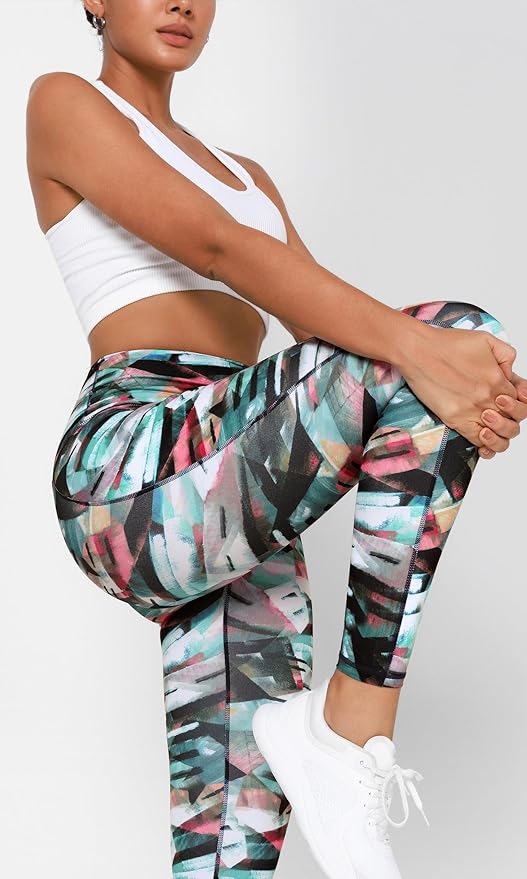 ODODOS Women's High Waisted Yoga Leggings with Pockets, Tummy Control Non See Through Workout Athletic Running Yoga Pants