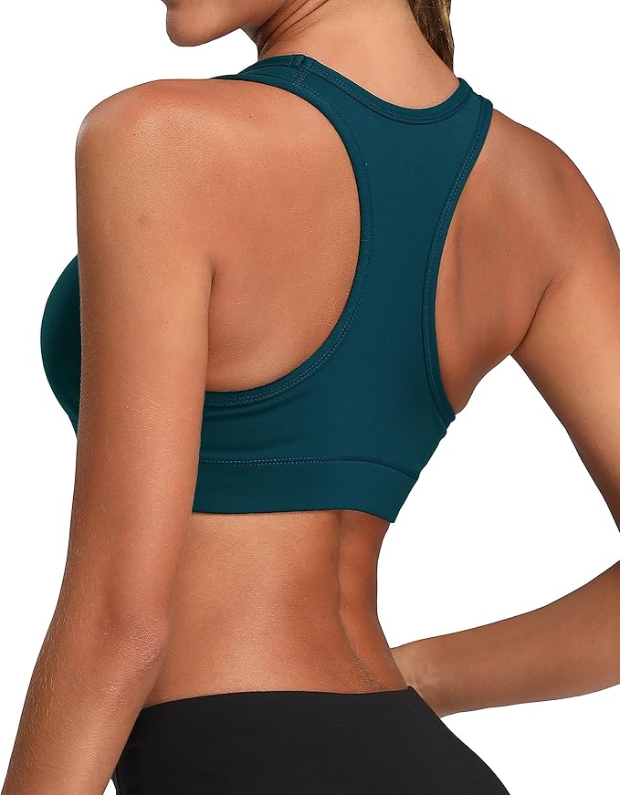 Oalka Women's Racerback Sports Fitness Support Workout Running Bras