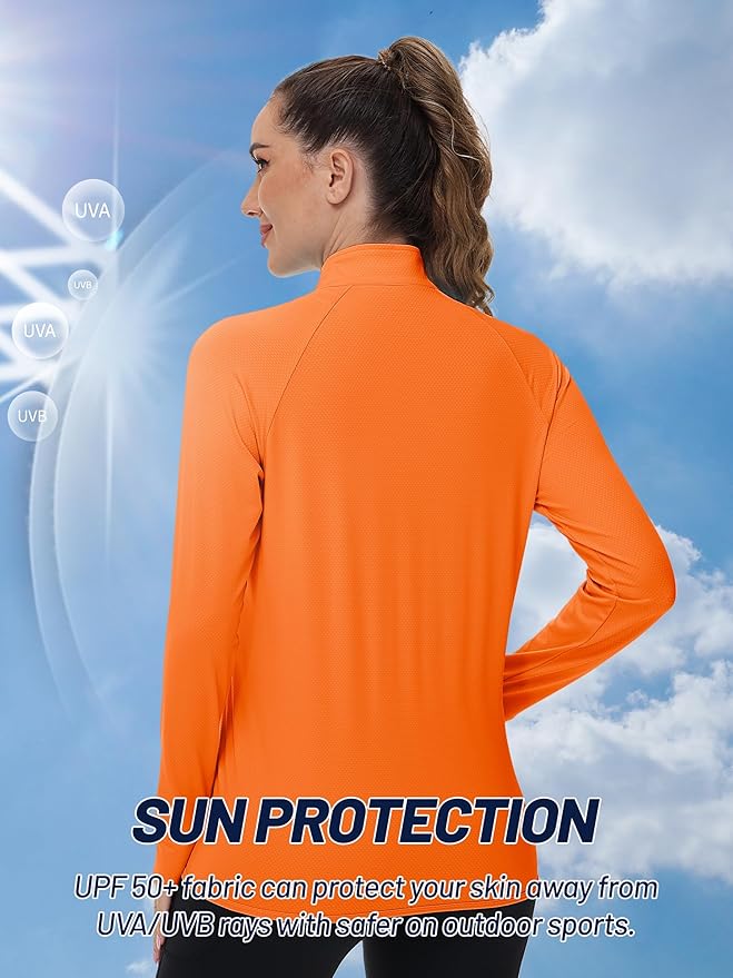 TACVASEN Women's Athletic Jackets Lightweight UV Protection Shirts Full Zip Workout Jacket UPF 50+ Long Sleeve Sun Shirt