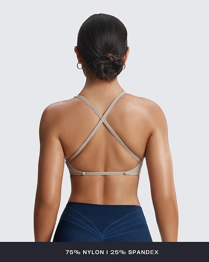Aoxjox Women's Workout Sports Bras Fitness Metamorph Sienna Twist Bra Yoga Crop Tank