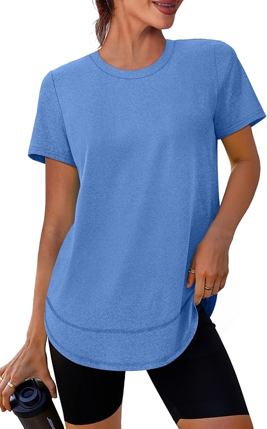 XIEERDUO Womens Workout Tops Short Sleeve Shirts Quick Dry Outfits for Hiking Running S-3XL