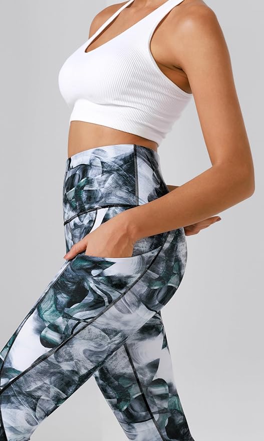 ODODOS Women's High Waisted Yoga Leggings with Pockets, Tummy Control Non See Through Workout Athletic Running Yoga Pants