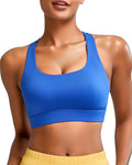 RUNNING GIRL High Impact Sports Bras for Women - Scoop Neck Strappy Sports Bra High Support Moulded Cup Workout Bra