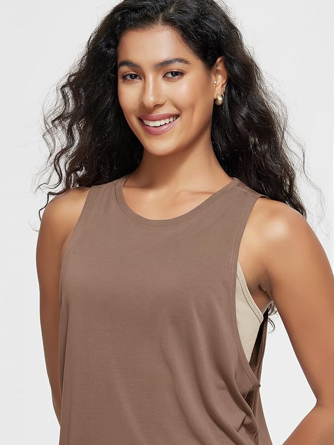 ODODOS 3-Pack Loose Tank Tops for Women Sleeveless Gym Athletic Workout Tops Yoga Shirts