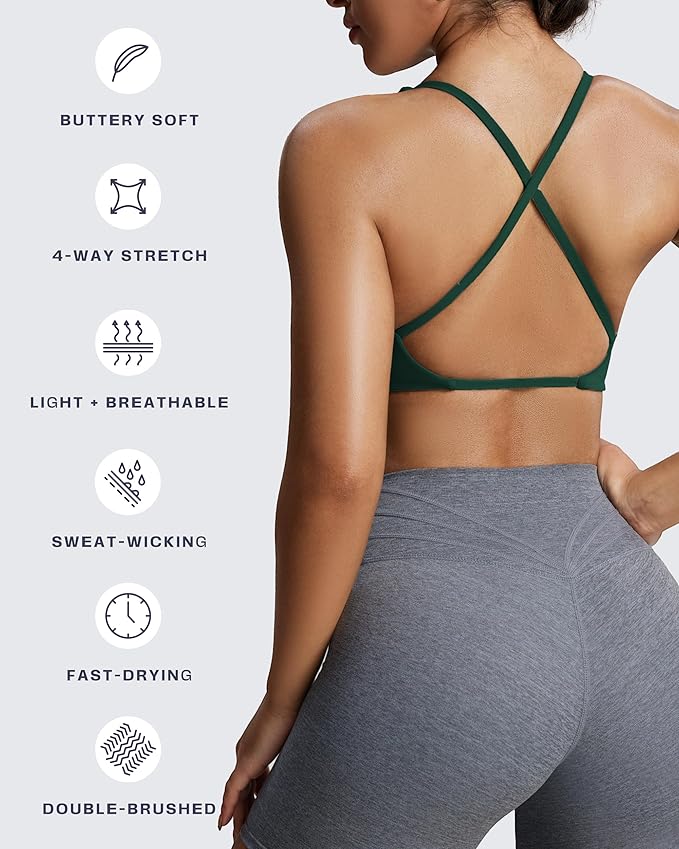Aoxjox Women's Workout Sports Bras Fitness Metamorph Sienna Twist Bra Yoga Crop Tank