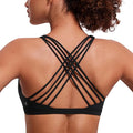 CRZ YOGA Naked Feeling Strappy Sports Bras for Women - Criss Cross Back Wireless Padded Cami Yoga Workout Top