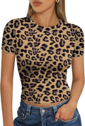 Trendy Queen Womens Short Sleeve T Shirts - Buttery Soft Summer Crop Tops Slim Fit Y2k Basic Tees for Workout