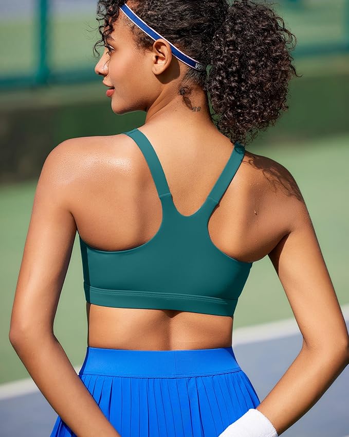 RUNNING GIRL Sports Bra for Women, Molded Cup High Impact Sports Bras for Women with Sewn in Pads