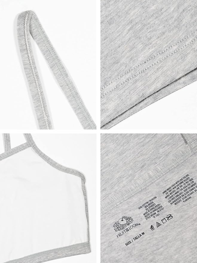 Fruit of the Loom Women's Spaghetti Strap Cotton Sports Bra - All-Day Comfort & Easy Movement
