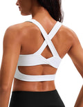 Sports Bras for Women Criss-Cross Back Padded Workout Tank Tops Medium Support Crop Tops for Women