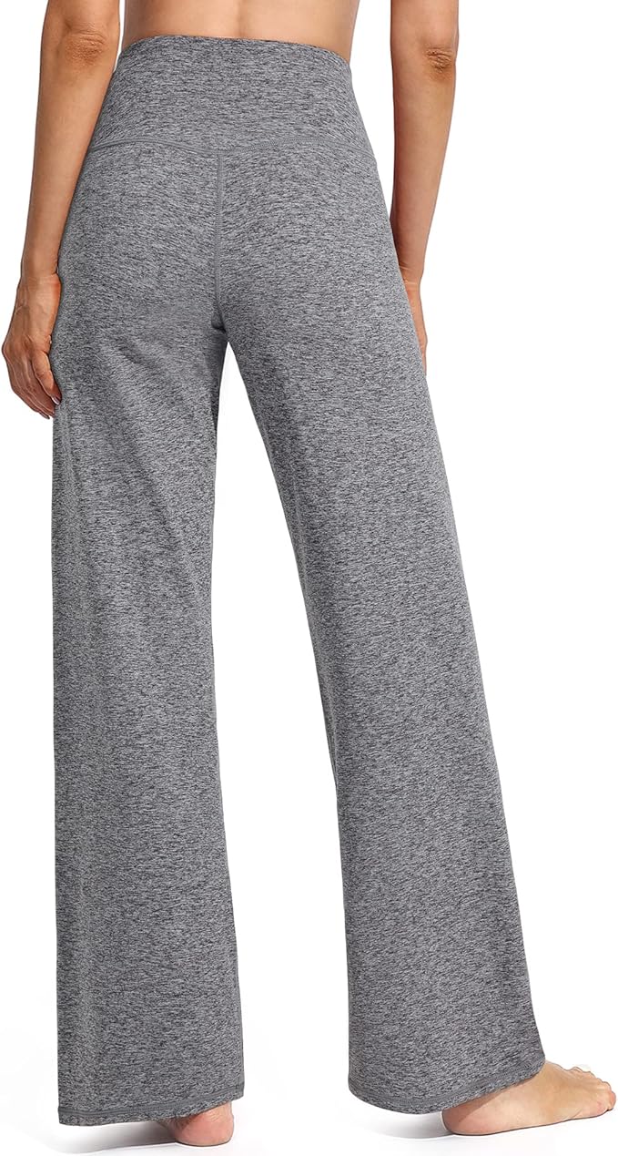 Promover Wide Leg Pants Woman Yoga Pants with Pockets Stretch Loose Casual Lounge Sweatpants Petite/Regular/Tall