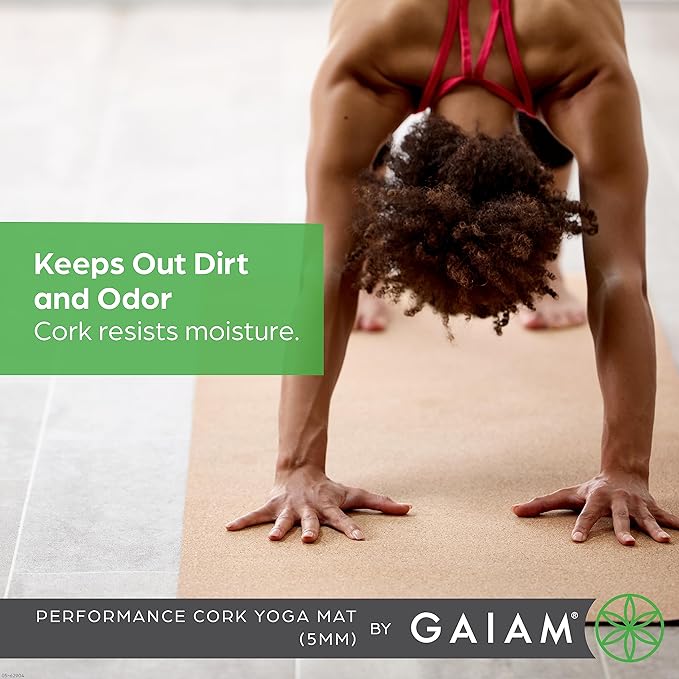 Gaiam Yoga Mat - Premium 5mm Solid Thick Non Slip Exercise & Fitness Mat for All Types of Yoga, Pilates & Floor Workouts (68" x 24" x 5mm)