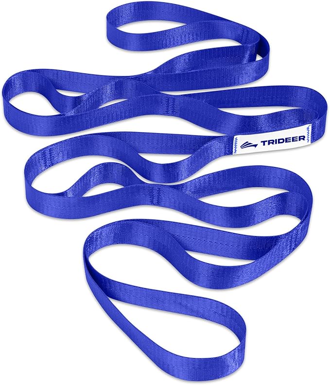 Trideer Stretching Strap for Physical Therapy & Home Rehab, Non-Elastic Yoga Strap for Stretching with Loops for Hamstring, Calf & Back Stretcher Mobility, Hip & Pilates