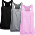 Beyove 3 Pack Banded Bottom Workout Tops for Women Tummy Flattering Yoga Tank Tops Plus Size Racerback Athletic Gym Shirts
