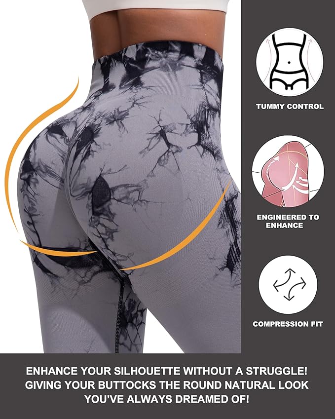 CHRLEISURE Workout Leggings Sets for Women, Gym Scrunch Butt Butt Lifting Seamless Leggings 3 Piece