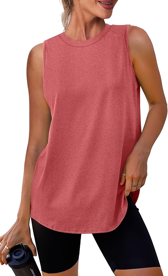 Womens Workout Tank Tops Lightweight Sleeveless Shirts for Women Loose Fit Tops for Athletic Running Tennis Yoga