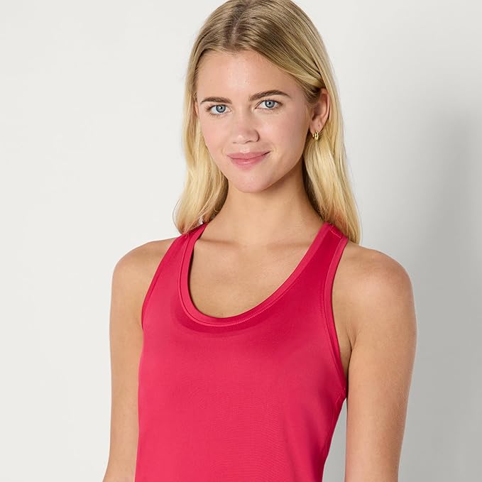 Amazon Essentials Women's Active Quick Dry Tech Stretch Racerback Scoop Neck Tank Top, Multipacks