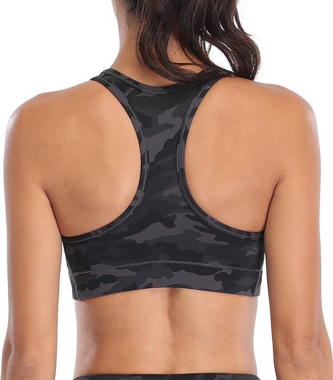 Oalka Women's Racerback Sports Fitness Support Workout Running Bras