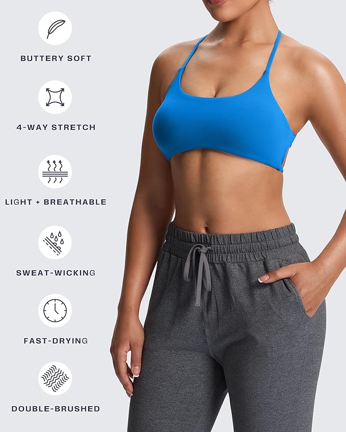 Aoxjox Women's Workout Sports Bras Fitness Trinity Ivy Low Impact Bra Yoga Crop Tank