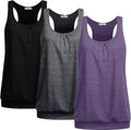Beyove 3 Pack Banded Bottom Workout Tops for Women Tummy Flattering Yoga Tank Tops Plus Size Racerback Athletic Gym Shirts