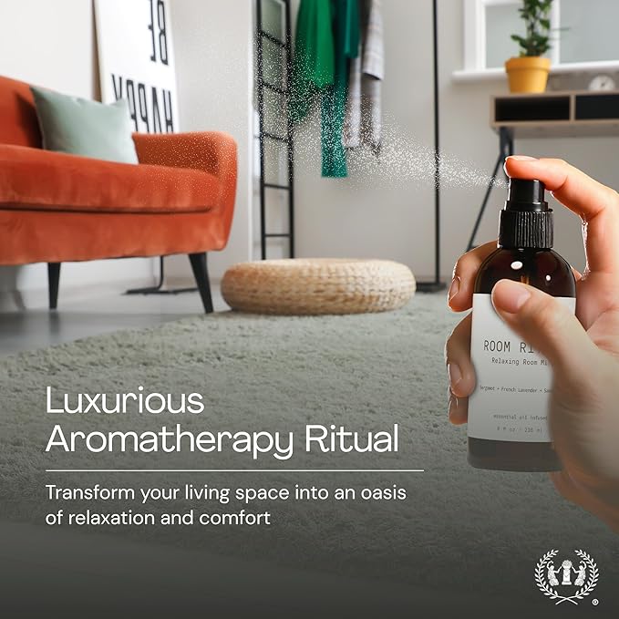 Muse Apothecary Room Ritual - Aromatic and Relaxing Room Mist, Infused with Natural Essential Oils - 8oz, Tonka Bean + Amber + Warm Cedarwood