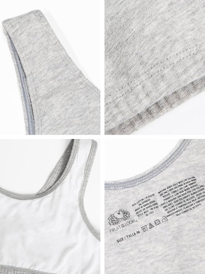 Fruit of the Loom Women's Cotton Tank Bra for Women - Ultimate Comfort & Breathable Fit