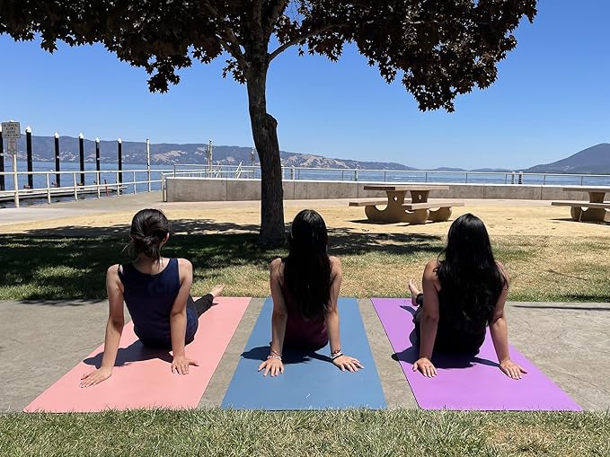 Premium Yoga Mat - 5mm Thick, Extra Wide & Long, Non-Slip Natural Rubber Base & PU Top, Anti-Tear, Ideal for Yoga, Pilates, and Fitness.
