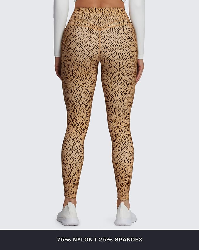 Aoxjox Women's Trinity High Waisted Yoga Pants with Pockets Cross-Waist Tummy Control Buttery Soft Workout Leggings 26"
