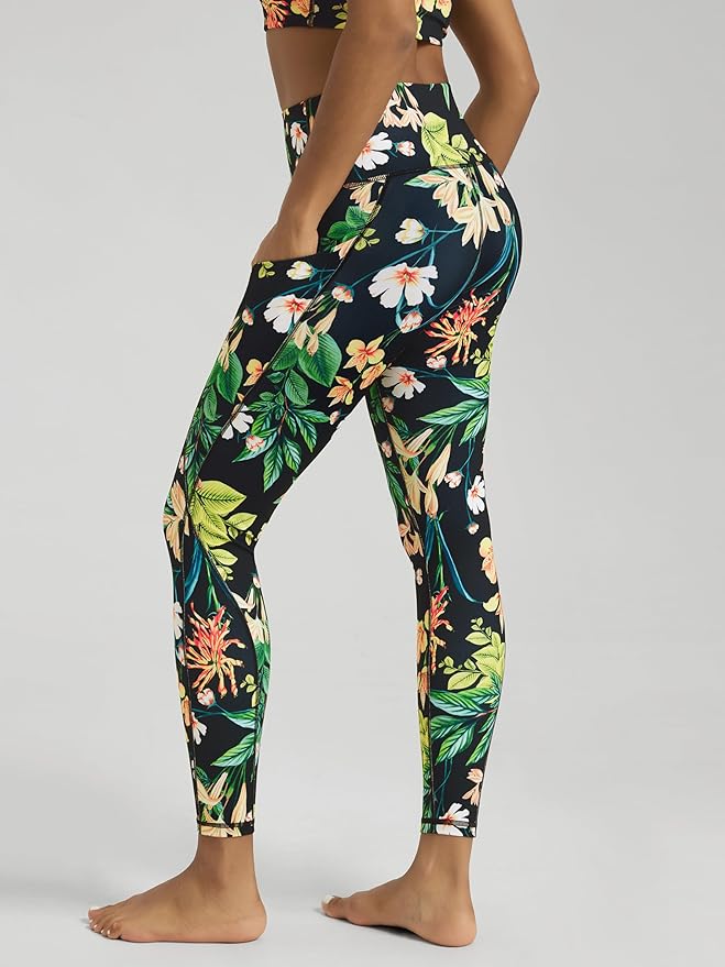 ODODOS Women's High Waisted Yoga Leggings with Pockets, Tummy Control Non See Through Workout Athletic Running Yoga Pants