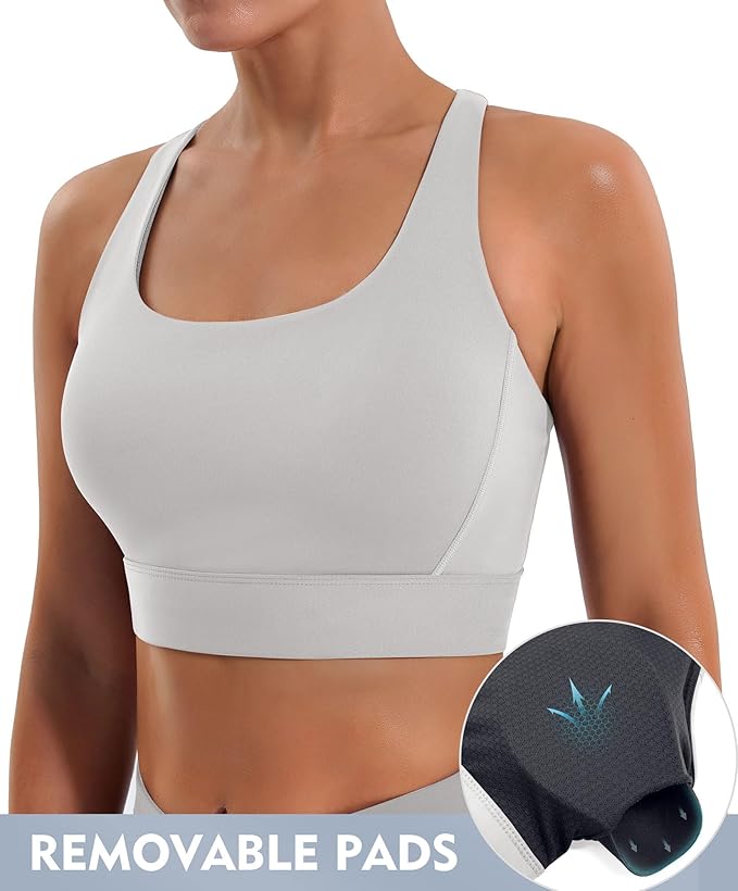 Ewedoos High Support Sports Bras for Women Adjustbale Supportive High Impact Sports Bra Push Up Workout Running Bras