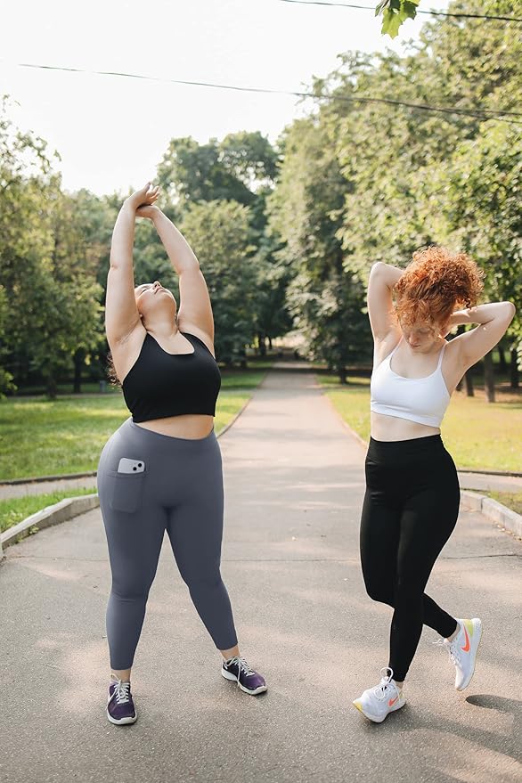 Plus Size Leggings for Women with Pockets-Stretchy XL-5XL Yoga Pants Tummy Control High Waist Workout Leggings