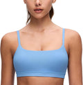 CRZ YOGA Butterluxe Adjustable Spaghetti Strap Sports Bras for Women - Scoop Neck Wireless Padded Yoga Workout Crop Top