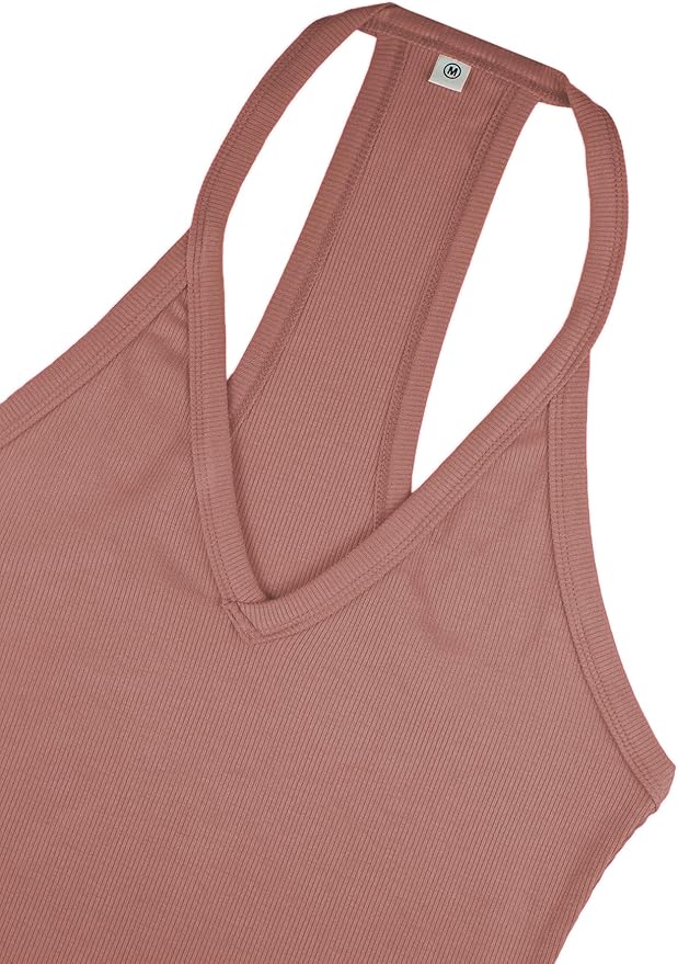iGENJUN Workout Tops for Women Racerback Basic Tank Summer 2026 Camisole V Neck Slim Fit Ribbed Sleeveless