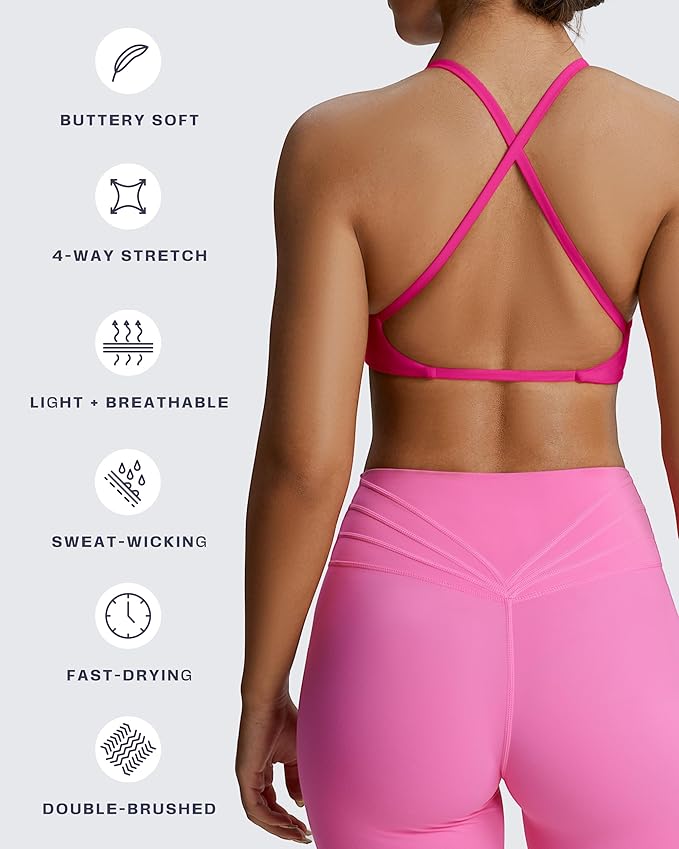 Aoxjox Women's Workout Sports Bras Fitness Metamorph Sienna Twist Bra Yoga Crop Tank