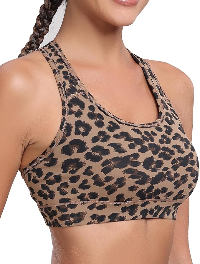 Oalka Women's Racerback Sports Fitness Support Workout Running Bras