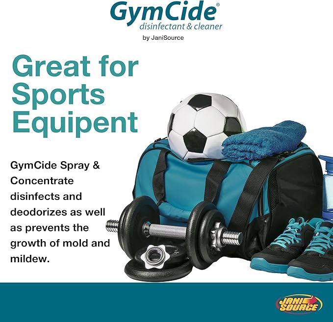GymCide Disinfectant 1 Step Sports Equipment Concentrated Cleaner Deodorizer, Kills 99.9% of Germs and Eliminates Odors (Each)…