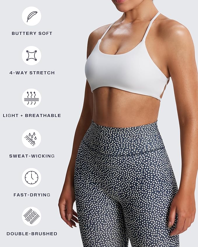 Aoxjox Women's Workout Sports Bras Fitness Trinity Ivy Low Impact Bra Yoga Crop Tank