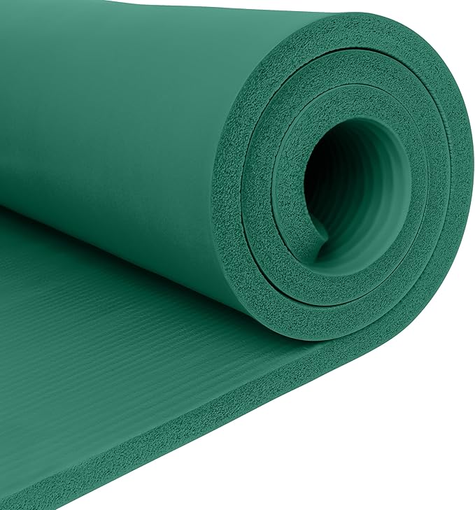 Retrospec Solana Yoga Mat 1" Thick w/Nylon Strap for Men & Women - Non Slip Exercise Mat for Home Yoga, Pilates, Stretching, Floor & Fitness Workouts