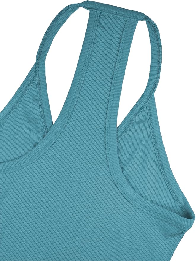 iGENJUN Workout Tops for Women Racerback Basic Tank Summer 2026 Camisole V Neck Slim Fit Ribbed Sleeveless