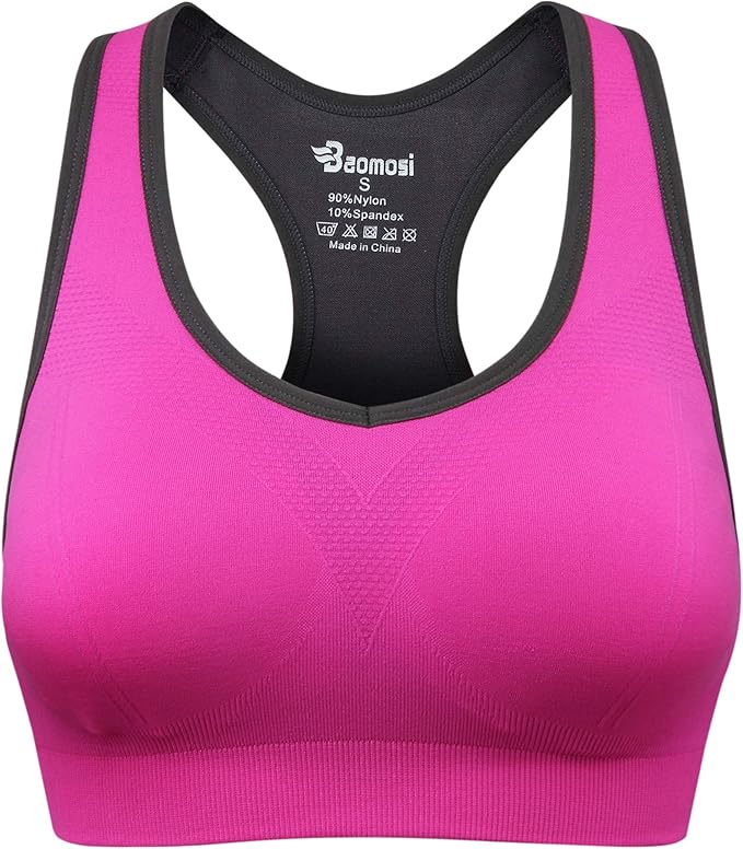 Women's Seamless Racerback Sports Bra High Impact Support Yoga Gym Workout Fitness