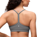 CRZ YOGA Butterluxe Y Back Sports Bras for Women - Padded Racerback Low Impact Spaghetti Thin Strap Workout Yoga Top