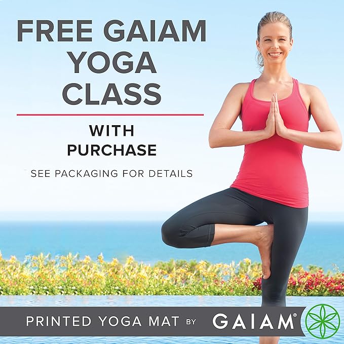 Gaiam Cork Yoga Exercise Mat | Natural Sustainable Cork Resists Sweat and Odors | Non-Slip TPE Backing Prevents Slipping| Great for Hot Yoga, Pilates, Fitness Working Out (68" x 24"x 5mm Thick)