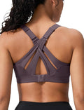 Yvette Sports Bra High Impact Adjustable Criss Cross Back, Full Support for Large Bust No Bounce